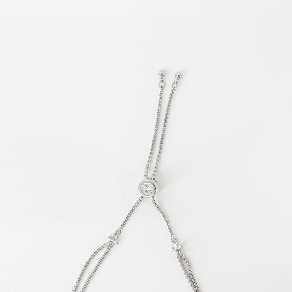 Tory Burch Logo Pearl Slider Adjustable Bracelet Silver OS - Picture 11 of 12